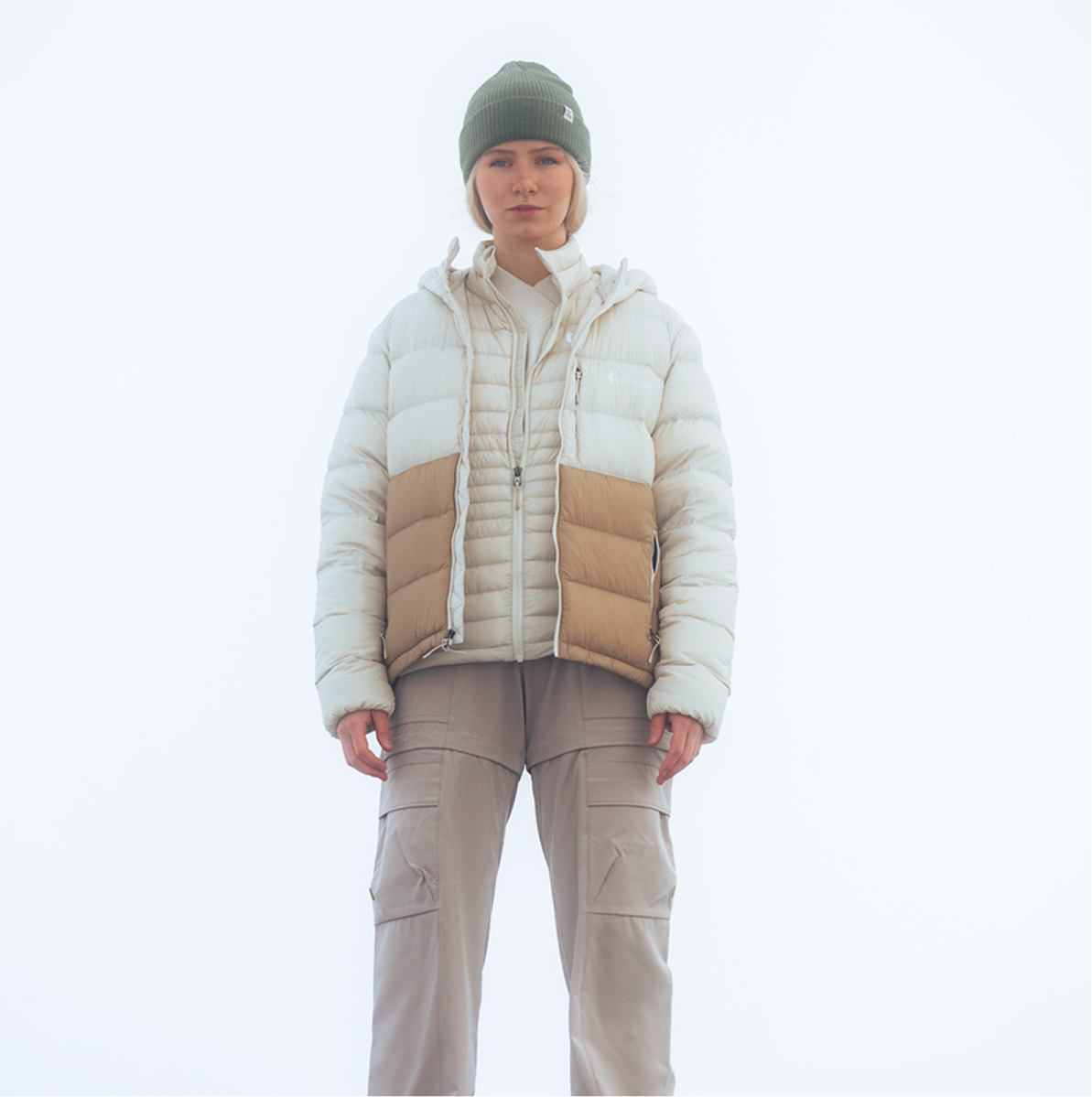 Fuego Max Down Hooded Jacket - Women's - Cream/Khaki - US 6546