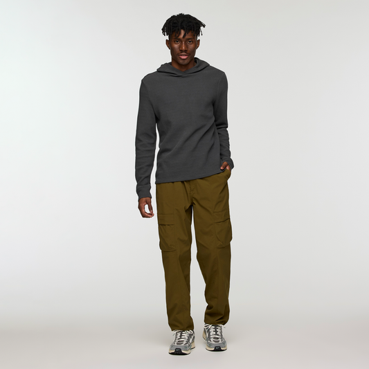 Atajo Long-Sleeve Waffle Hoodie - Men's - Charcoal - US 5733