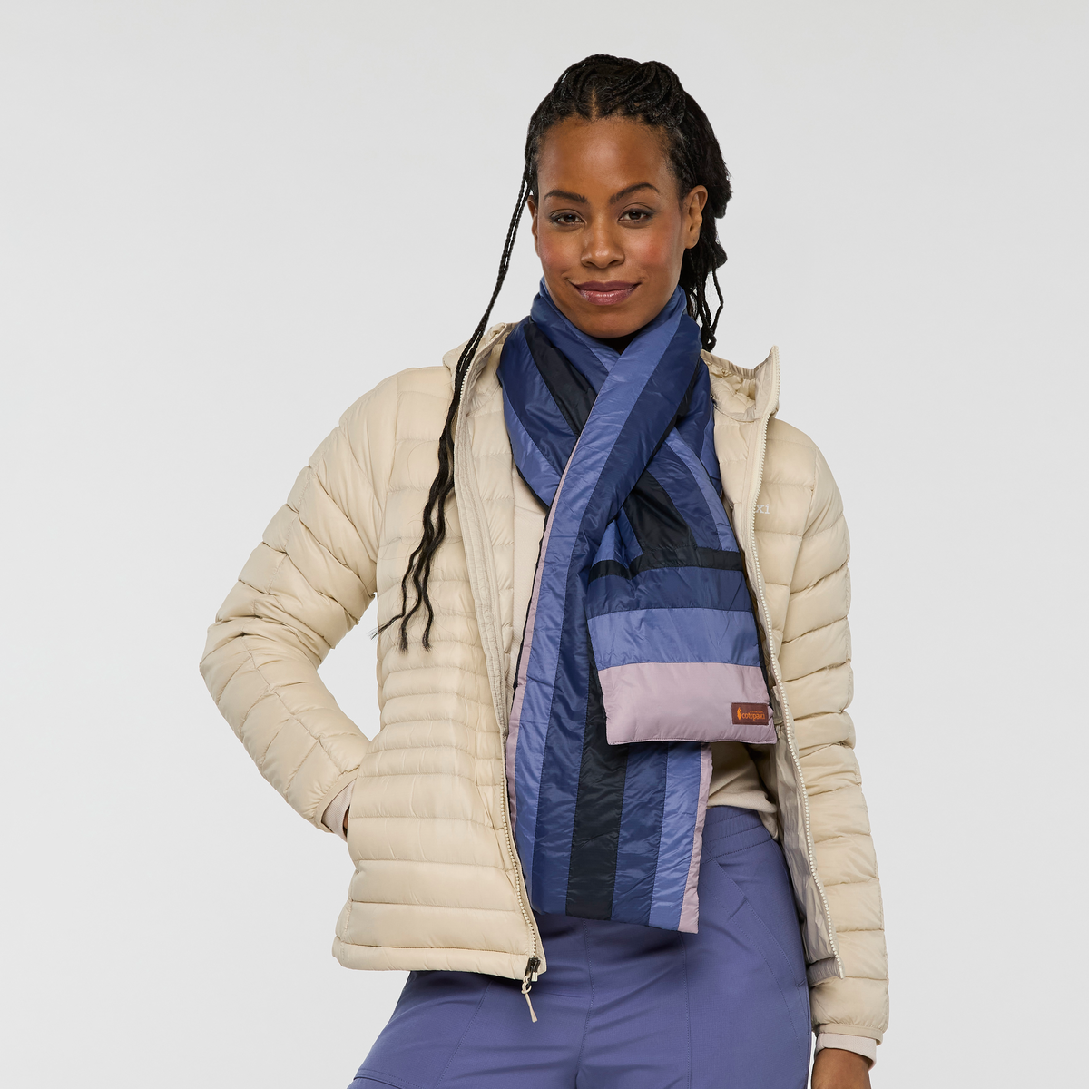 Fuego Down Scarf - Carbon Stripes - US 5217