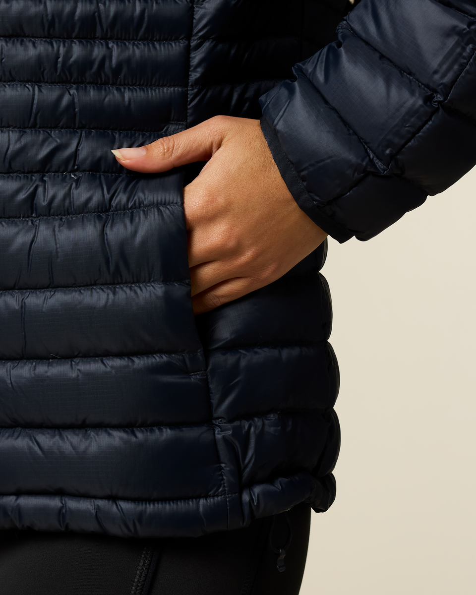 Fuego Down Hooded Jacket - Women's - Carbon Stripes - US 7280