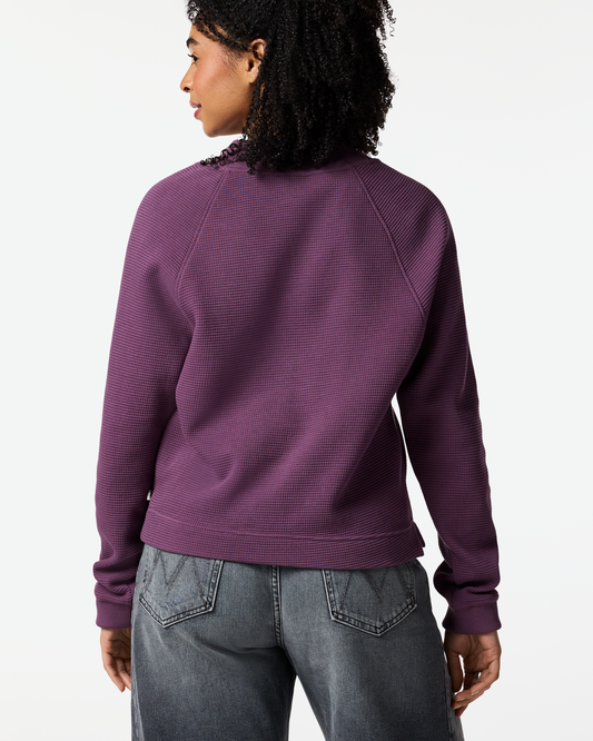 Atajo Long-Sleeve Waffle V-Neck - Women's - Mystic - US 1346