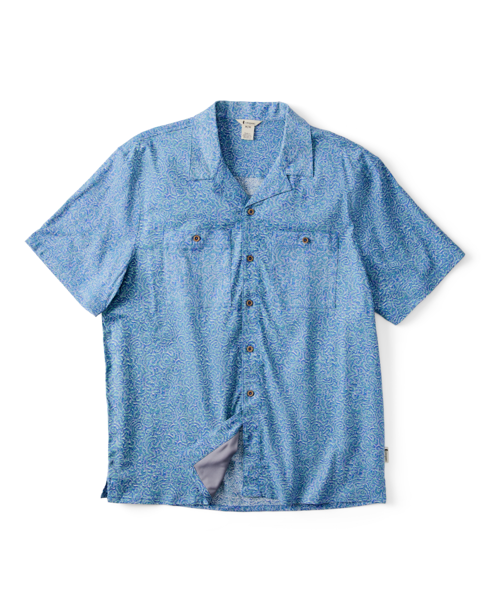 Afuera Button Up Shirt - Print - Men's - Cenotes Azure - US 7832
