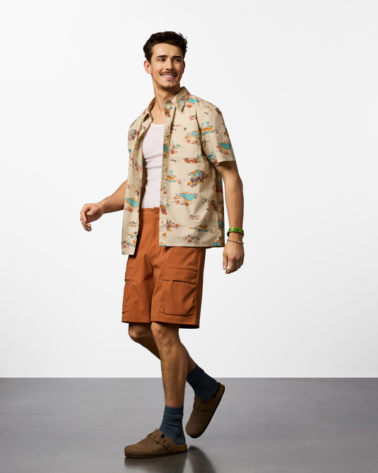 Estival Button Up Shirt - Print - Men's - Mt Cotopaxi Cream - US 6379