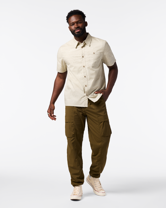Estival Button Up Shirt - Print - Men's - Waves Mineral - US 7342