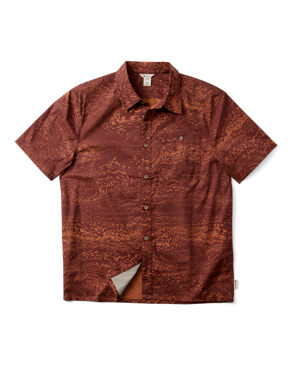 Estival Button Up Shirt - Print - Men's - Waves Sepia - US 3882