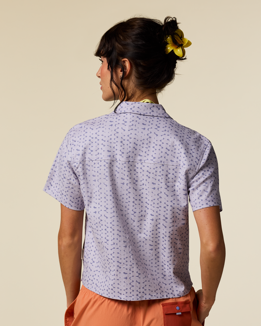 Afuera Button Up Shirt - Print - Women's - Shimmer Aster - US 7610