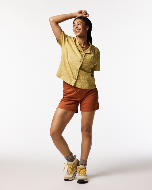 Afuera Button Up Shirt - Print - Women's - Shimmer Honeydew - US 2647