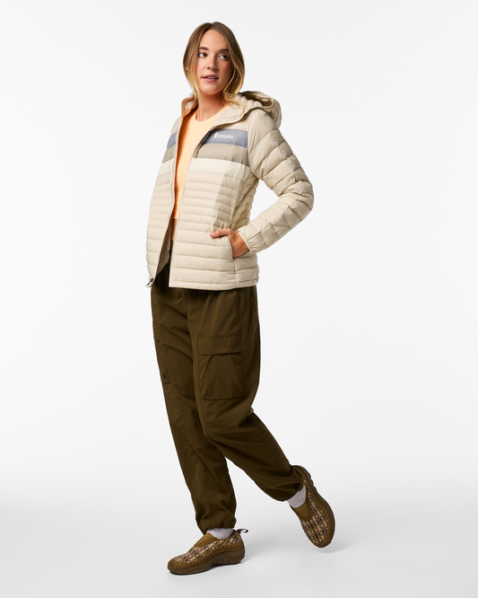 Fuego Down Hooded Jacket - Women's - Cream Stripes - US 4098