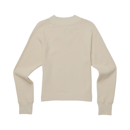 Atajo Long-Sleeve Waffle V-Neck - Women's - Cream - US 7306