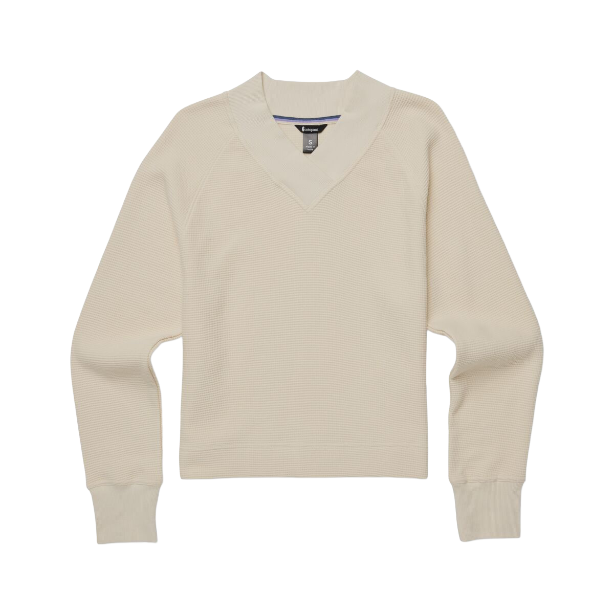 Atajo Long-Sleeve Waffle V-Neck - Women's - Cream - US 7306