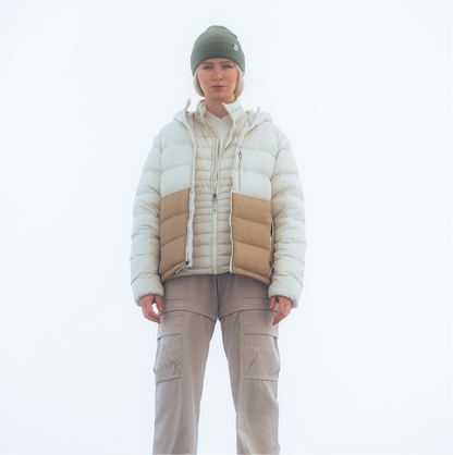 Fuego Max Down Hooded Jacket - Women's - Cream/Khaki - US 4841