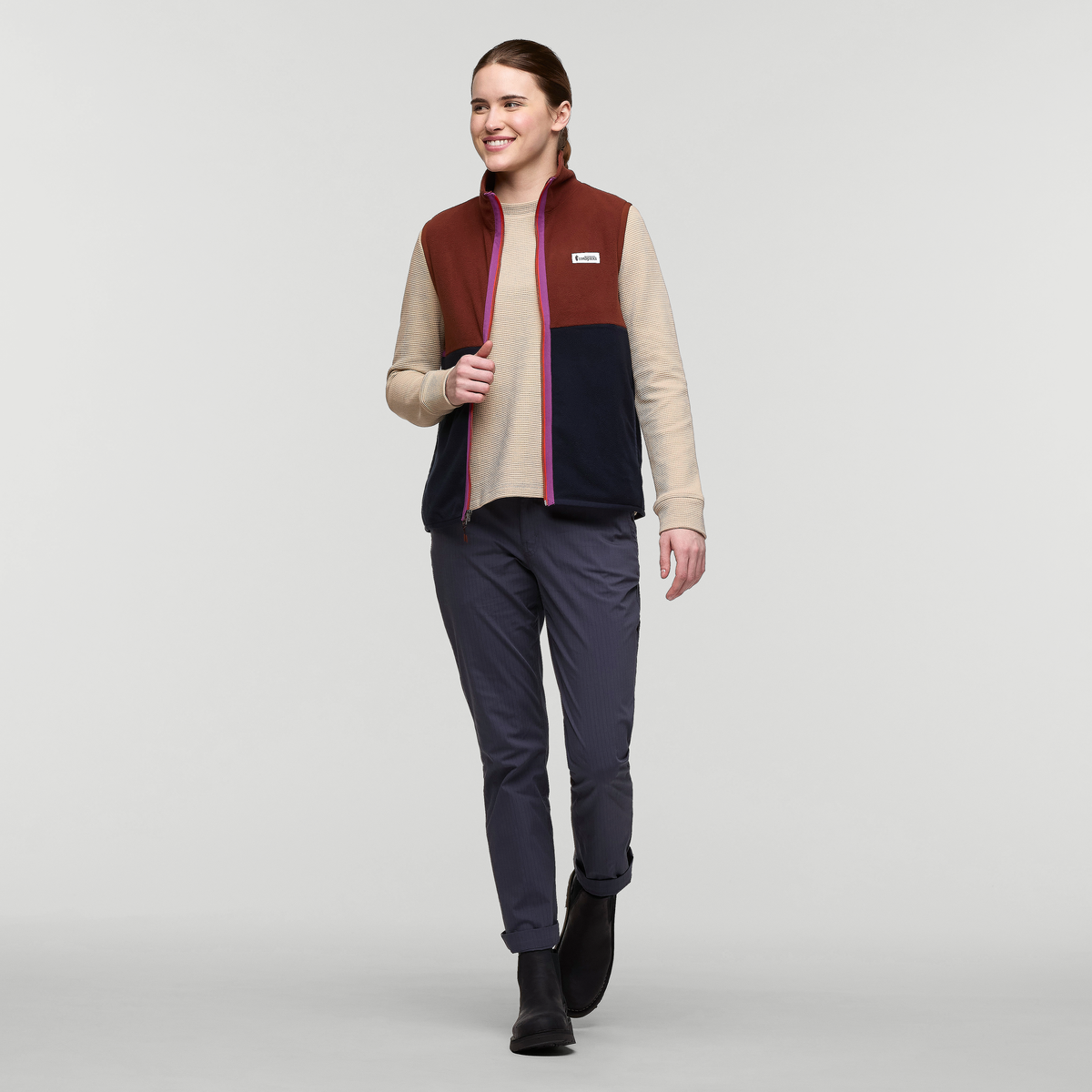 Amado Fleece Vest - Women's - Rusty/Carbon - US 5557