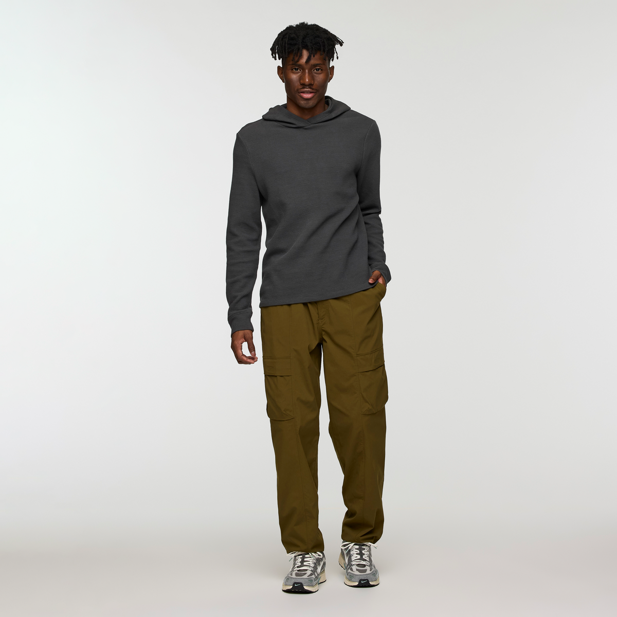 Atajo Long-Sleeve Waffle Hoodie - Men's - Charcoal - US 7129