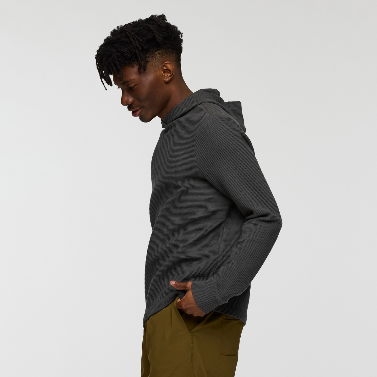 Atajo Long-Sleeve Waffle Hoodie - Men's - Charcoal - US 7129