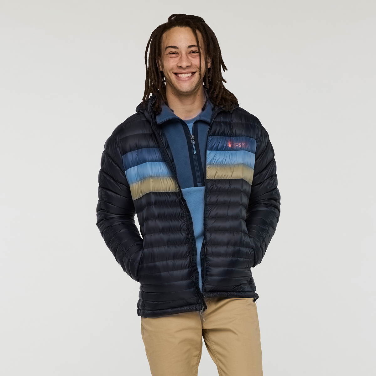 Fuego Down Hooded Jacket - Men's - Carbon Stripes - US 9580