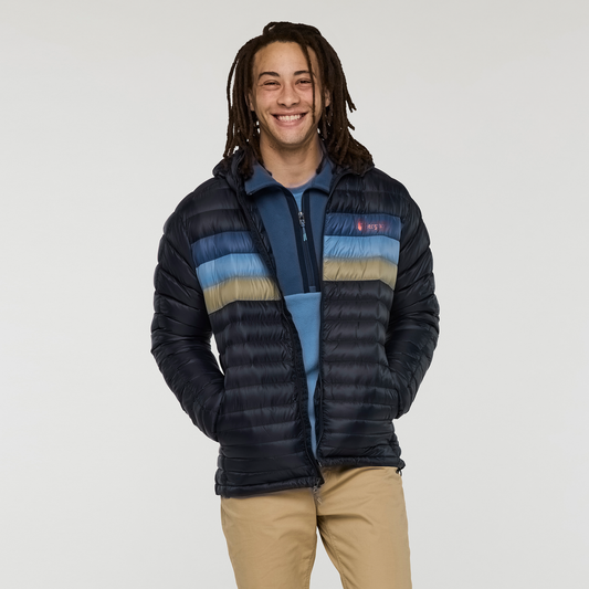 Fuego Down Hooded Jacket - Men's - Carbon Stripes - US 9580