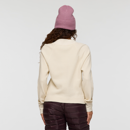 Atajo Long-Sleeve Waffle V-Neck - Women's - Cream - US 7306