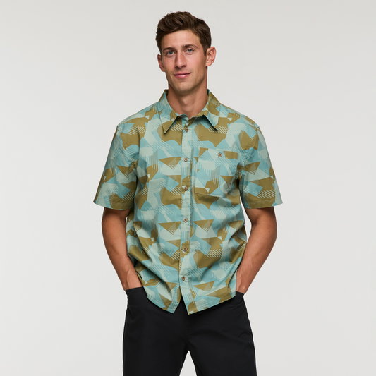 Estival Button Up Shirt - Print - Men's - Reflections Silver Leaf - US 8001