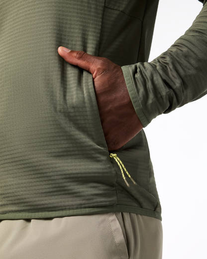 Otero Fleece Full-Zip Hooded Jacket - Men's - Fatigue - US 7013