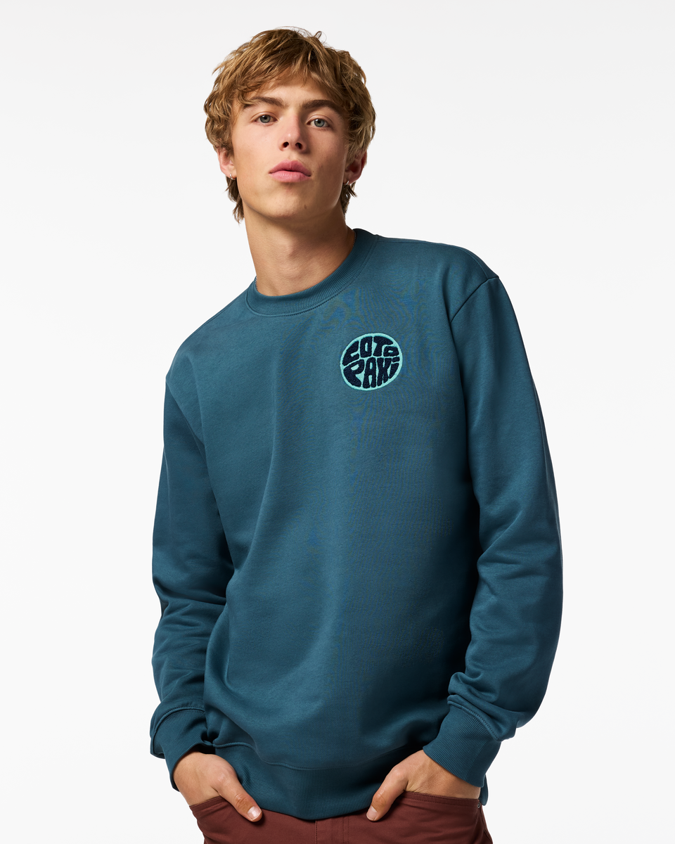 Trail To Sea Crew Sweatshirt - Men's - Ocean - US 6541
