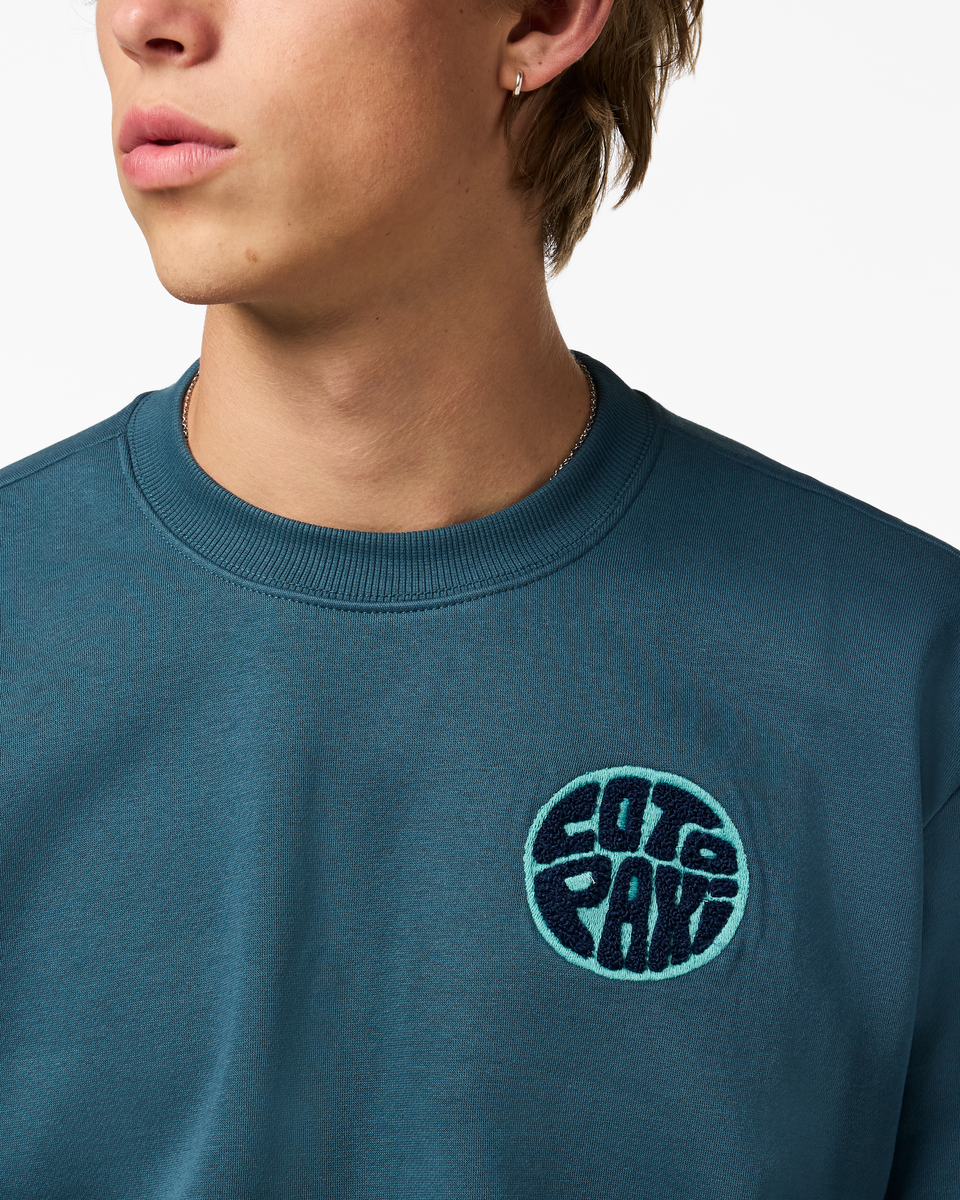 Trail To Sea Crew Sweatshirt - Men's - Ocean - US 6541
