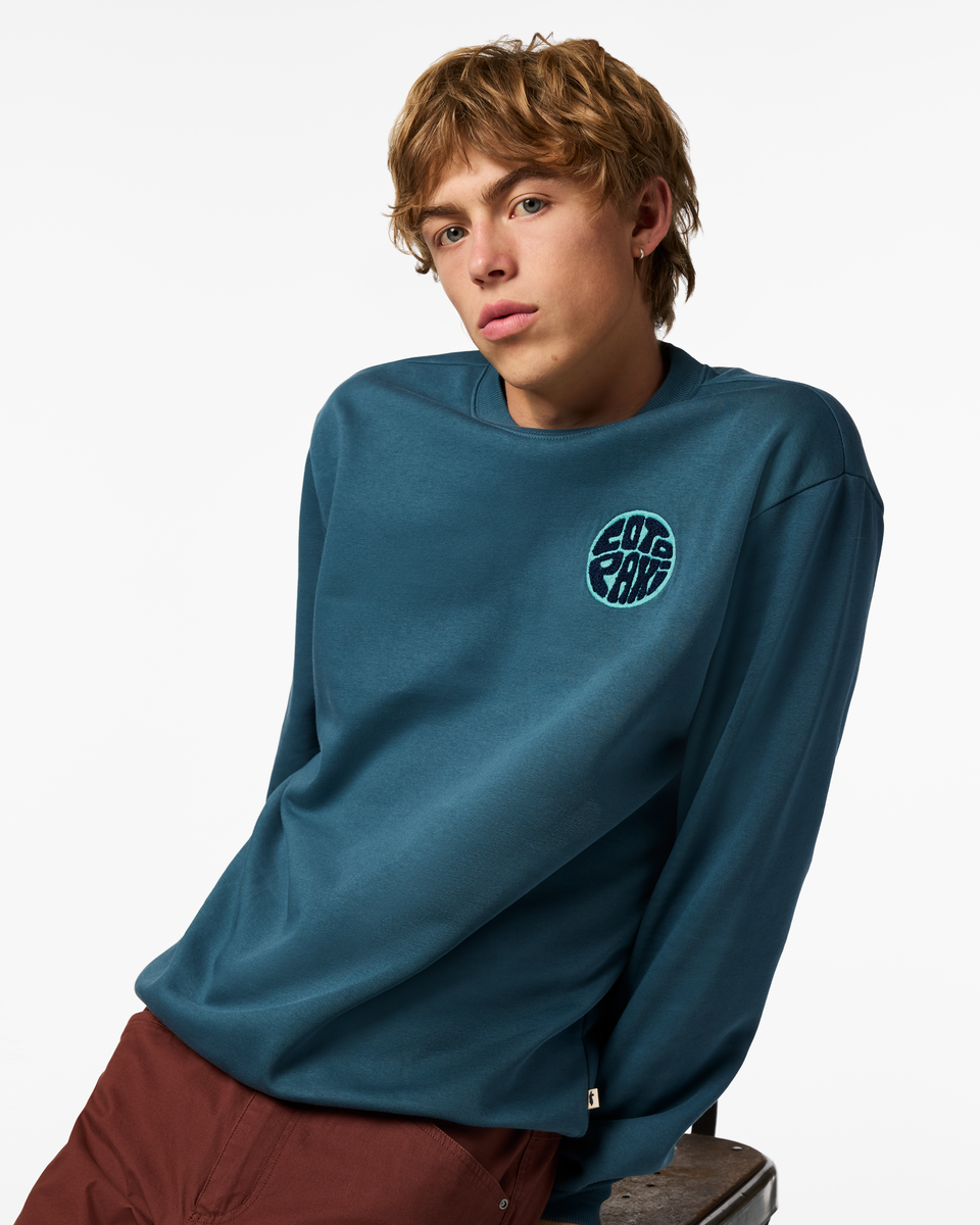 Trail To Sea Crew Sweatshirt - Men's - Ocean - US 6541