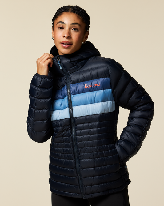 Fuego Down Hooded Jacket - Women's - Carbon Stripes - US 7280