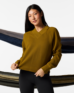 Atajo Long-Sleeve Waffle V-Neck - Women's - Log Cabin - US 6566
