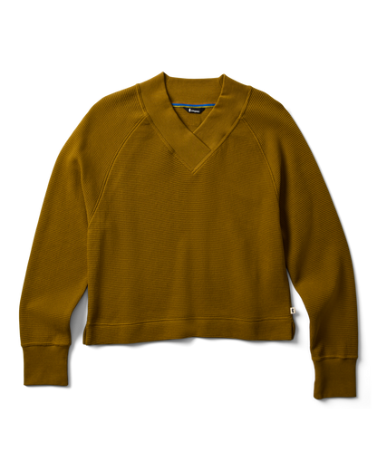 Atajo Long-Sleeve Waffle V-Neck - Women's - Log Cabin - US 6566