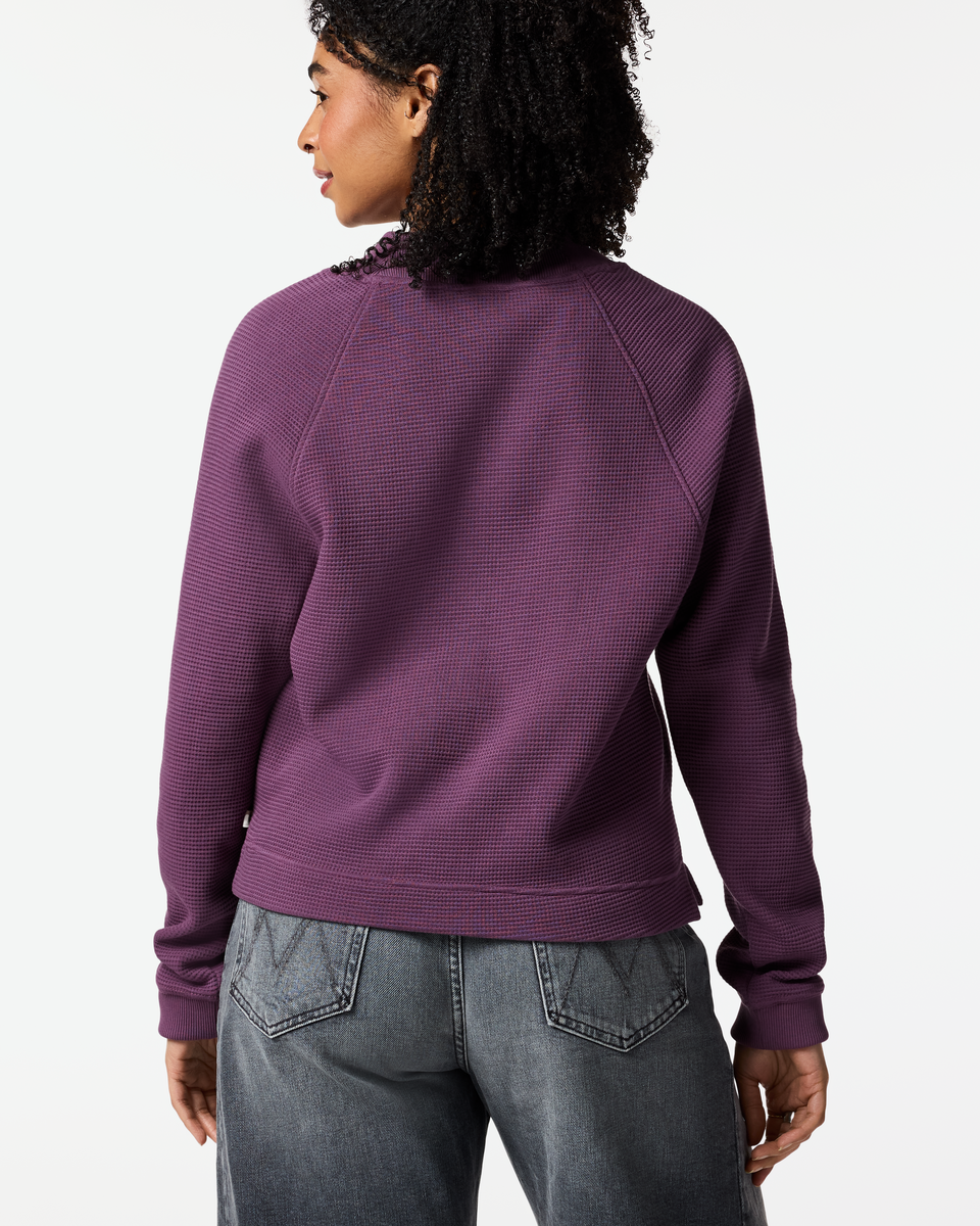 Atajo Long-Sleeve Waffle V-Neck - Women's - Mystic - US 6358