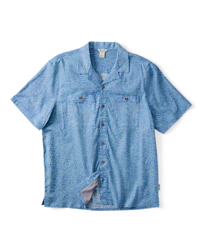 Afuera Button Up Shirt - Print - Men's - Cenotes Azure - US 7976