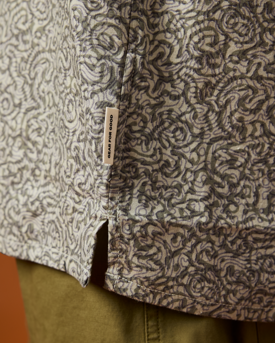 Afuera Button Up Shirt - Print - Men's - Cenotes Mineral - US 3258
