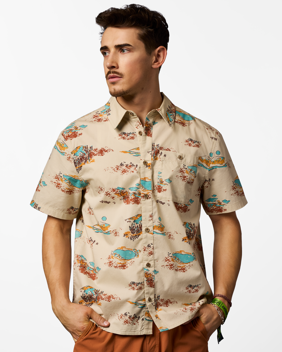 Estival Button Up Shirt - Print - Men's - Mt Cotopaxi Cream - US 3390