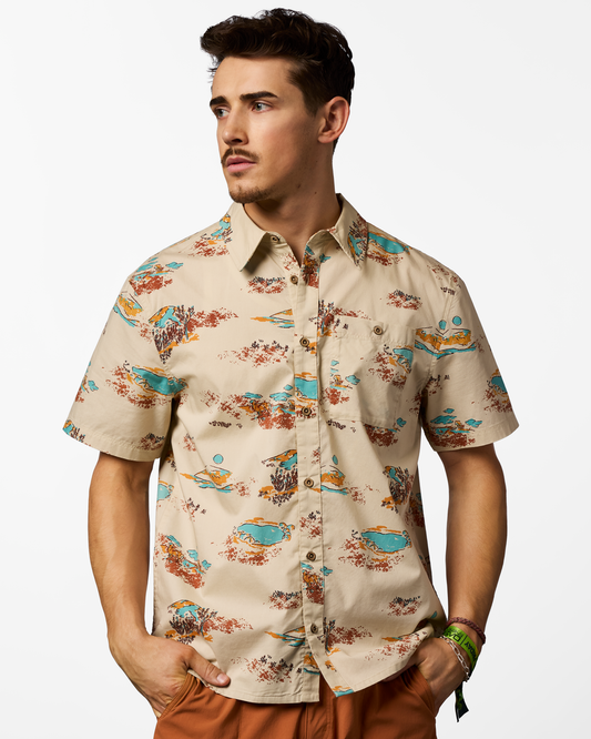 Estival Button Up Shirt - Print - Men's - Mt Cotopaxi Cream - US 3390