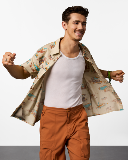 Estival Button Up Shirt - Print - Men's - Mt Cotopaxi Cream - US 3390