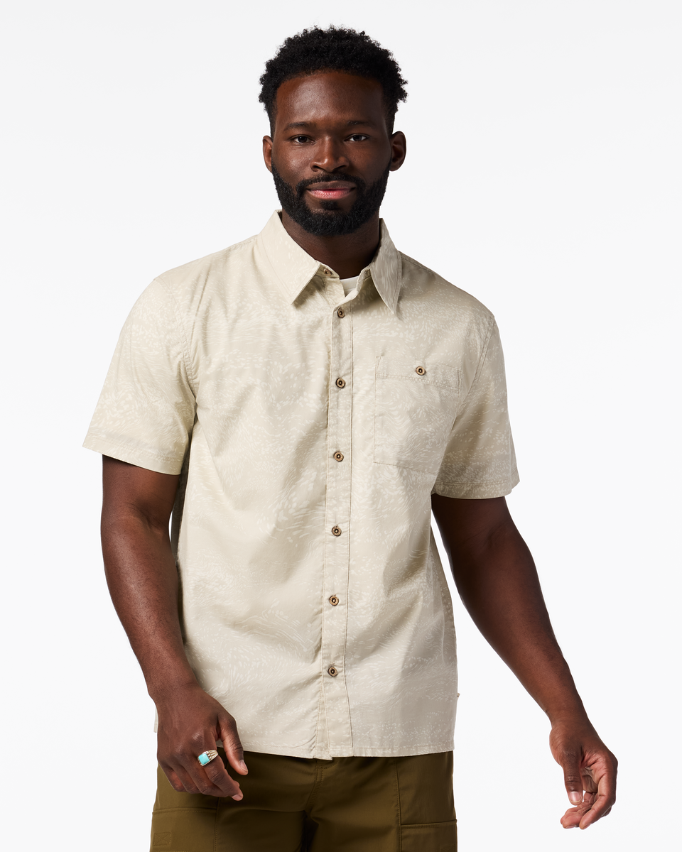 Estival Button Up Shirt - Print - Men's - Waves Mineral - US 8972