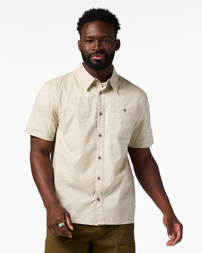 Estival Button Up Shirt - Print - Men's - Waves Mineral - US 8972