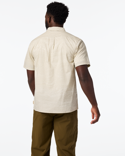 Estival Button Up Shirt - Print - Men's - Waves Mineral - US 8972
