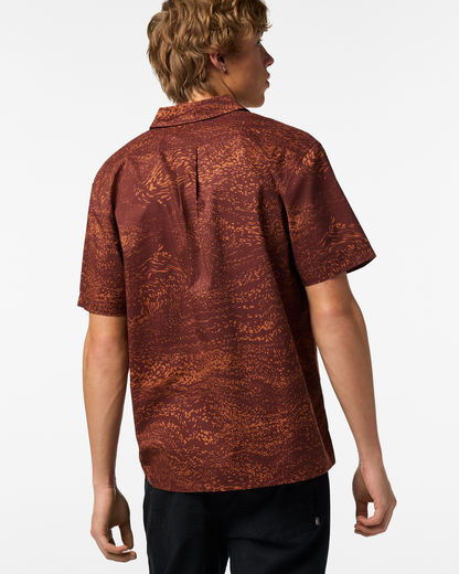 Estival Button Up Shirt - Print - Men's - Waves Sepia - US 8036