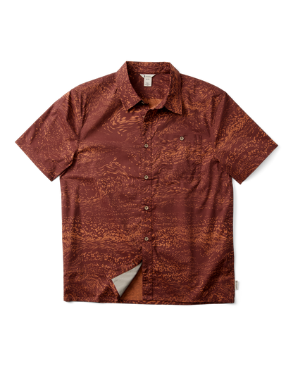 Estival Button Up Shirt - Print - Men's - Waves Sepia - US 8036
