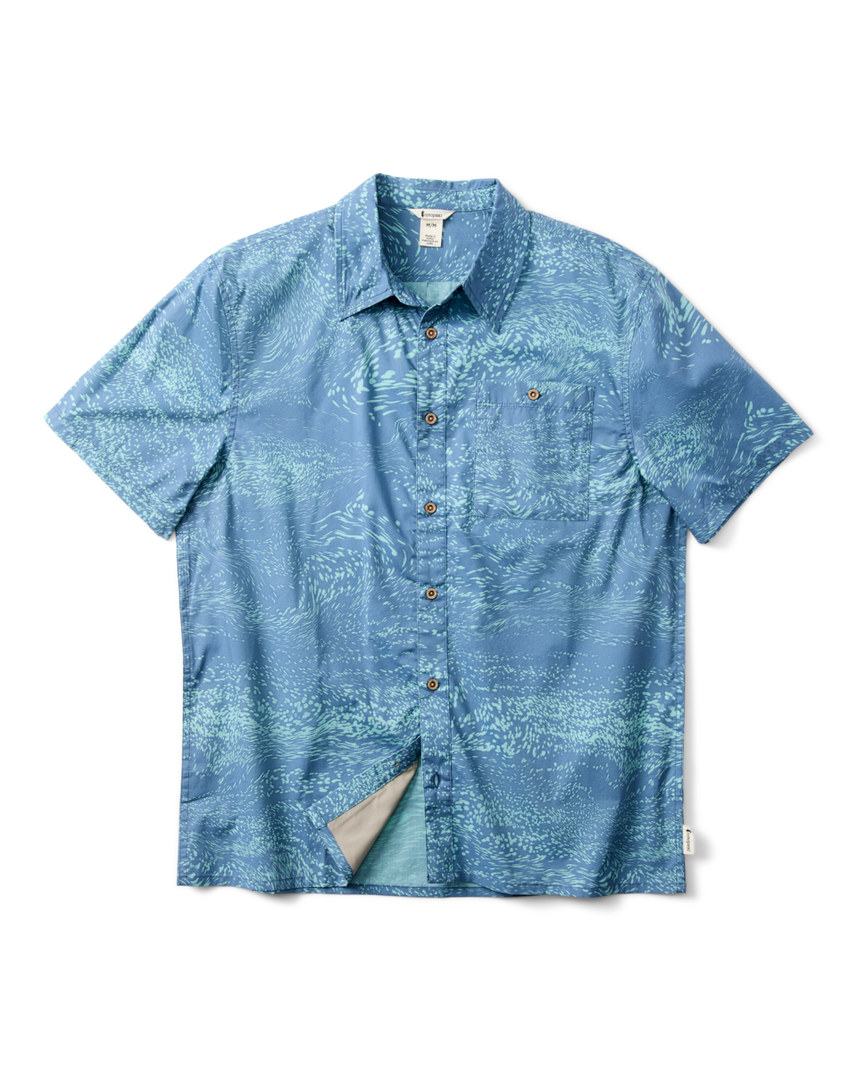 Estival Button Up Shirt - Print - Men's - Waves Steel Blue - US 7661