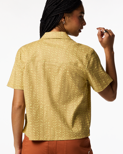 Afuera Button Up Shirt - Print - Women's - Shimmer Honeydew - US 7574