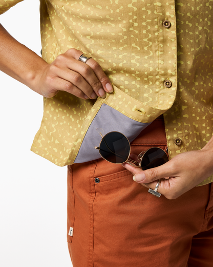 Afuera Button Up Shirt - Print - Women's - Shimmer Honeydew - US 7574