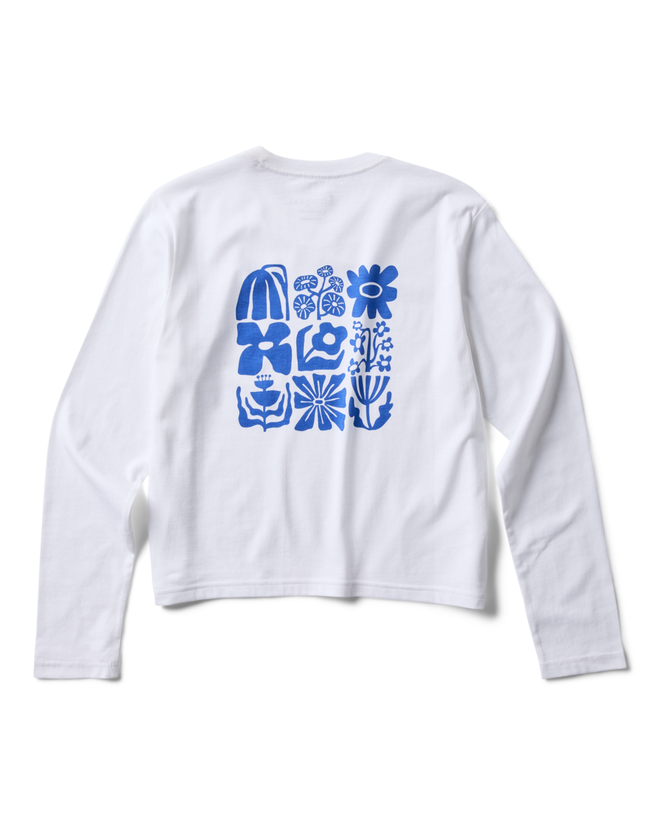 Flower Patch Long-Sleeve T-Shirt - Women's - White - US 9959
