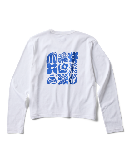 Flower Patch Long-Sleeve T-Shirt - Women's - White - US 9959