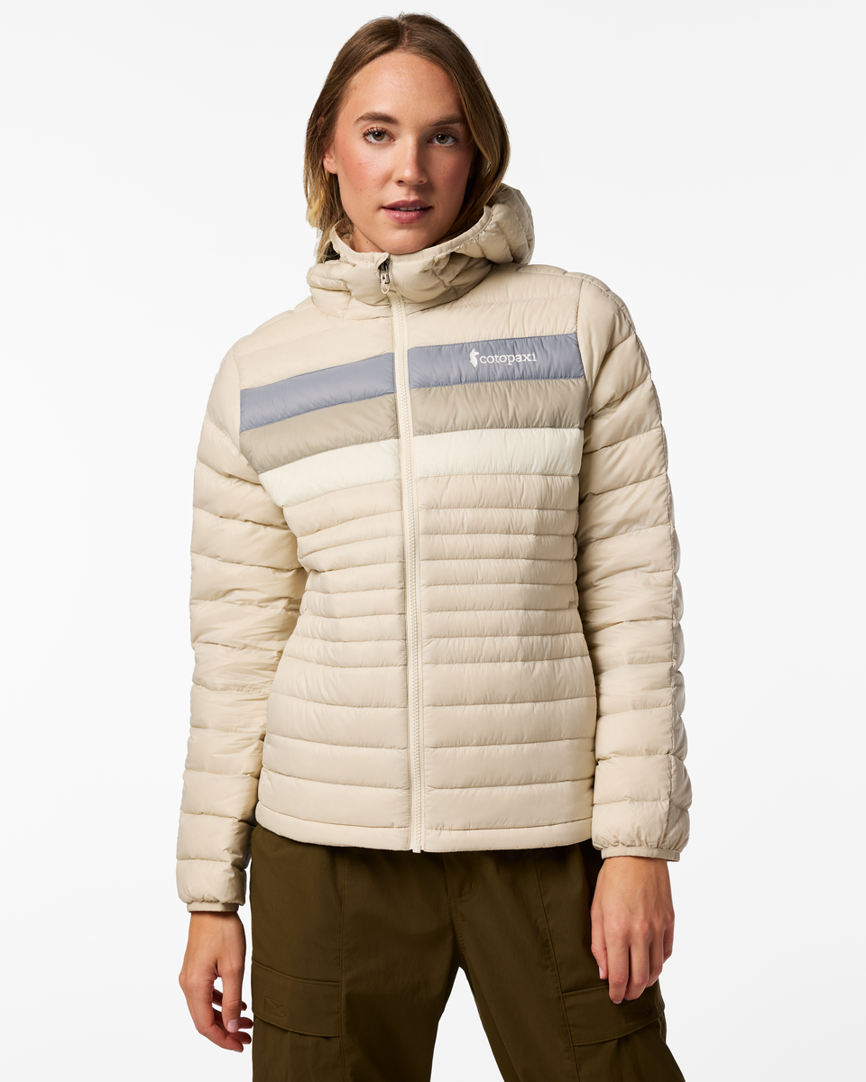 Fuego Down Hooded Jacket - Women's - Cream Stripes - US 8522