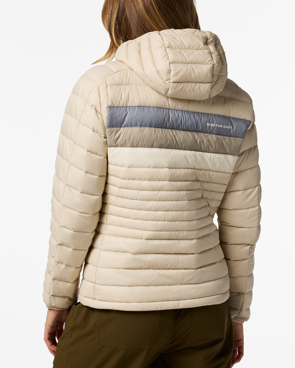 Fuego Down Hooded Jacket - Women's - Cream Stripes - US 8522