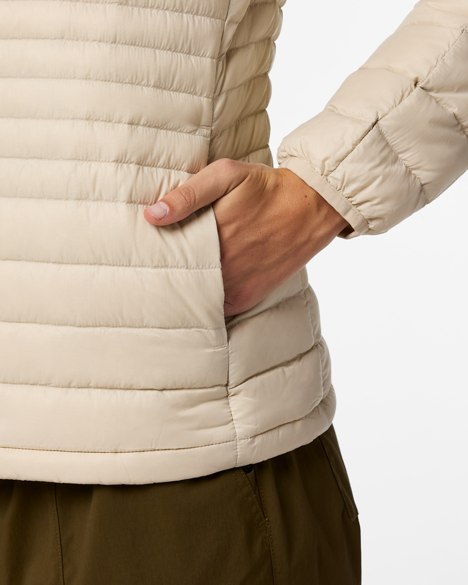 Fuego Down Hooded Jacket - Women's - Cream Stripes - US 8522