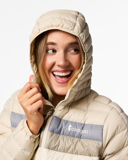 Fuego Down Hooded Jacket - Women's - Cream Stripes - US 8522